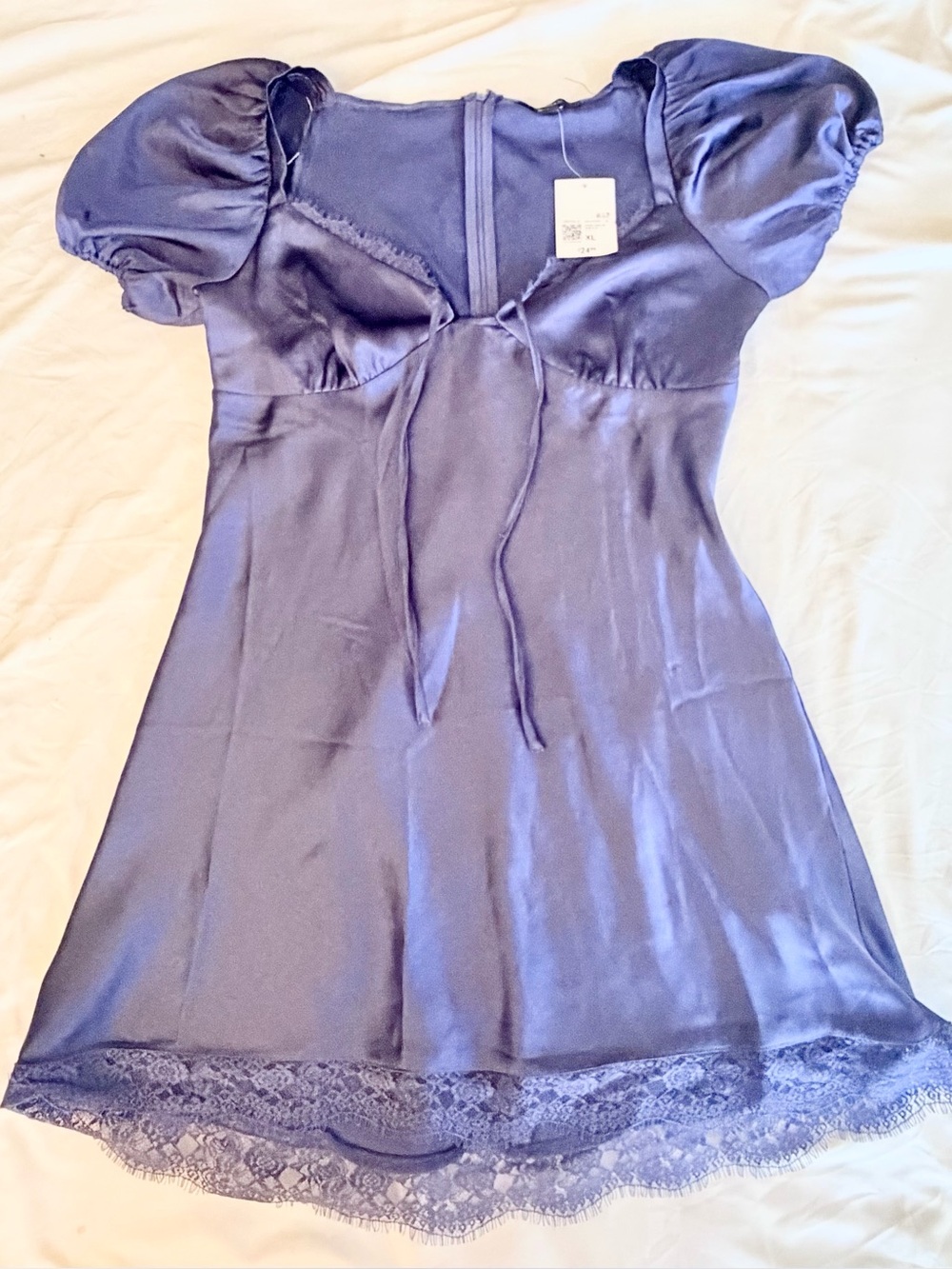 Forever 21 Blue Satin Mini Dress Size L